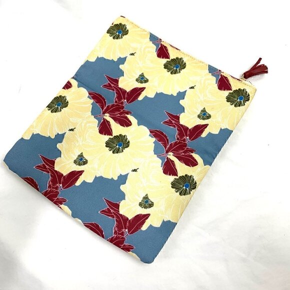 Rachel Pally Leather Trimmed Fold Over Clutch - Cream Multicolor Floral Print - Picture 8 of 13